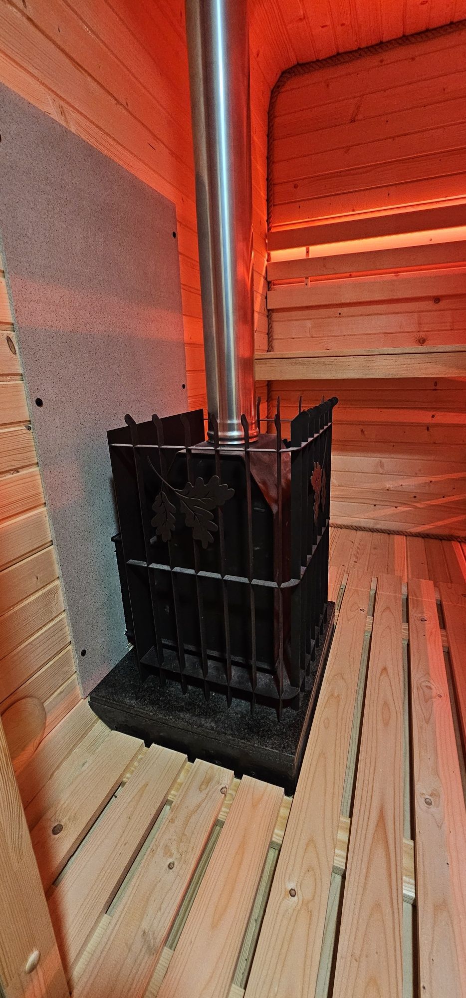 NOWA sauna ogrodowa z przedsionkiem piec elektryczny Harvia