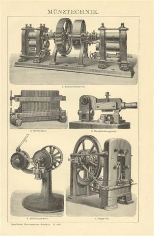 STARE MASZYNY V reprodukcje XIX w. grafik do wystroju wnętrza