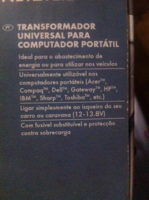 Carregador para portátil - ligação Isqueiro do carro