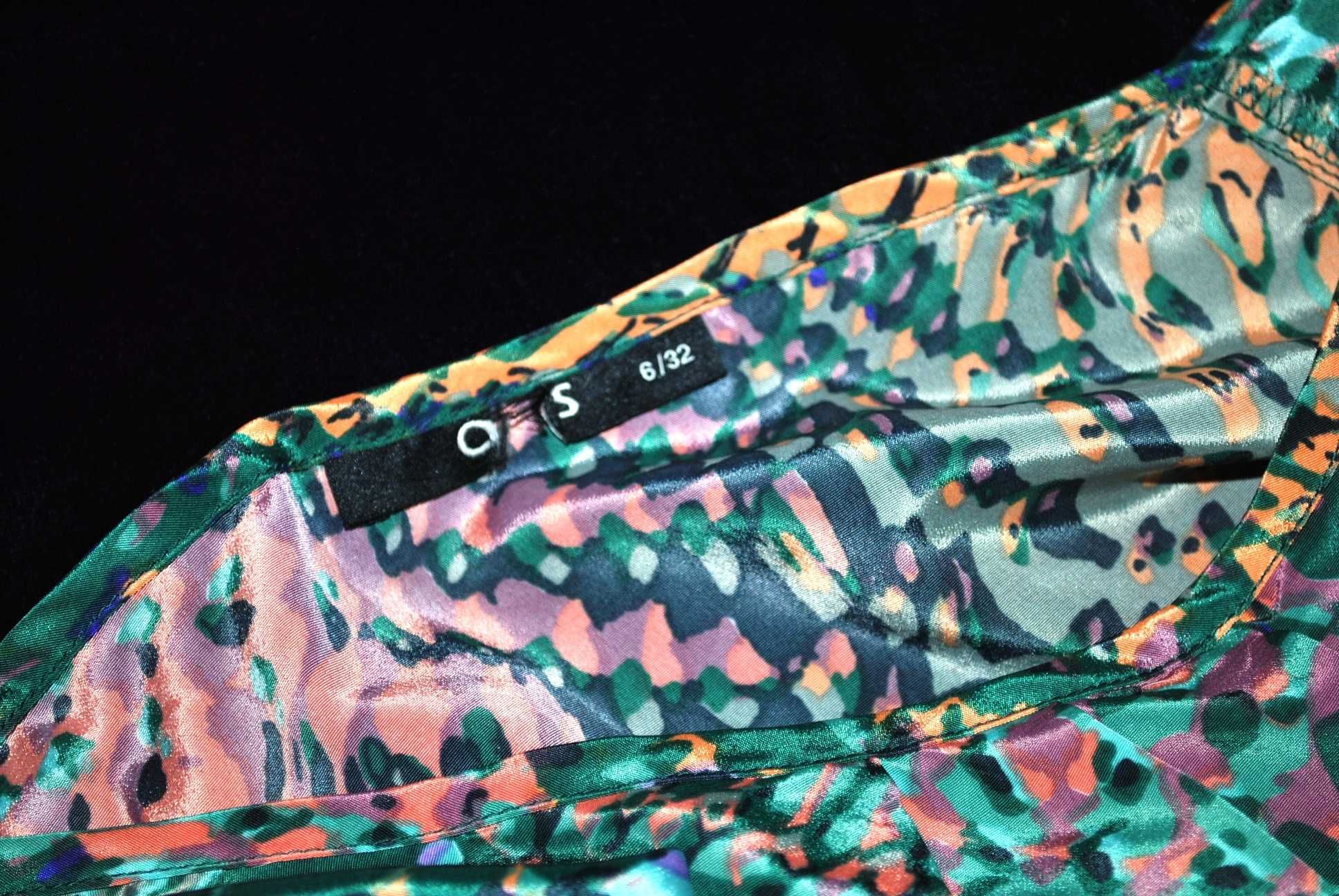 Эксклюзивное дизайнерское цветное платье от asos летнее xs-s зеленое
