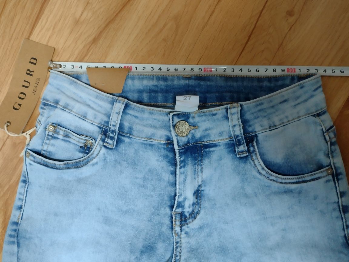 Spodnie jeansowe damskie, rozmiar 27. NOWE z metką