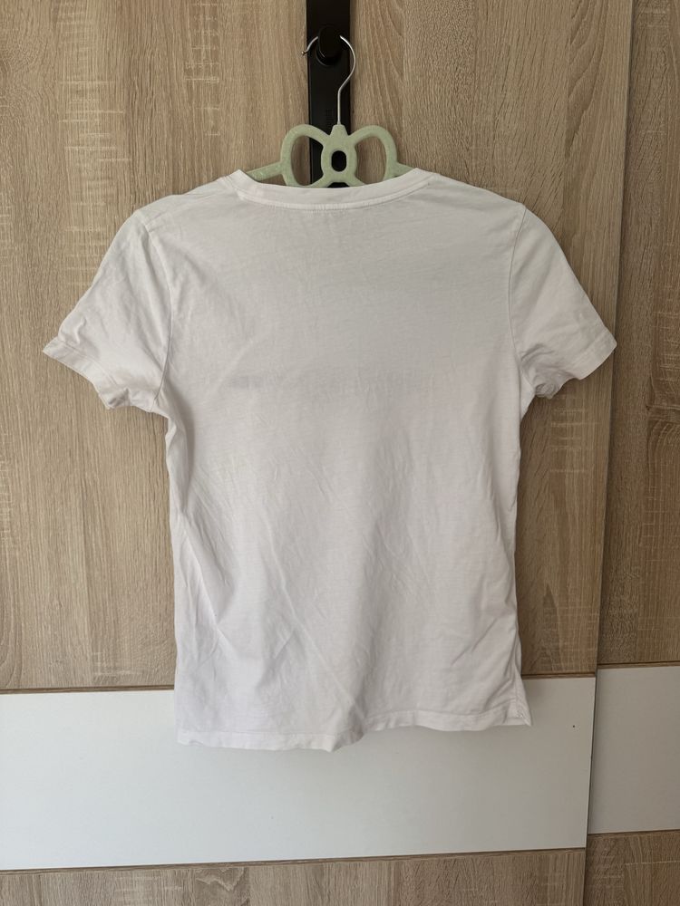 Koszulka Tommy Hilfiger XS Tshirt Logowana Haft biała Modna viral