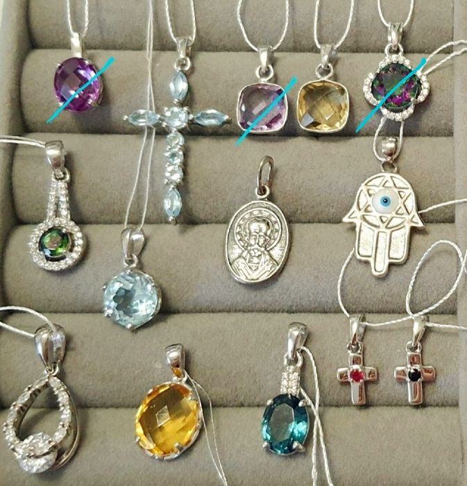 Срібна підвіска з топазом