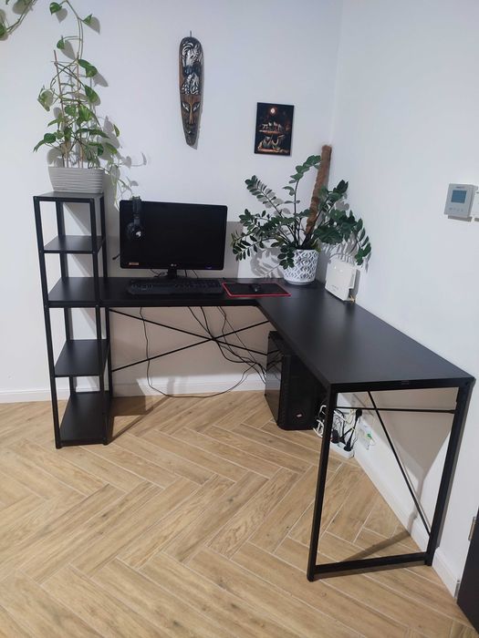 Biurko narożne czarne Loftowe
