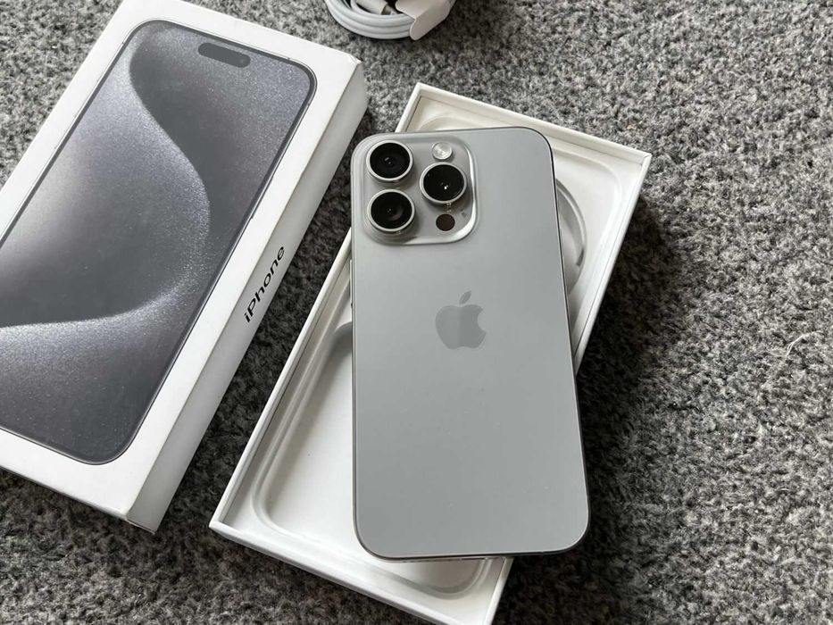 iPhone 15 Pro 512GB NATURAL TITANIUM Grey Szary Bat94% IDEALNY Gwaranc