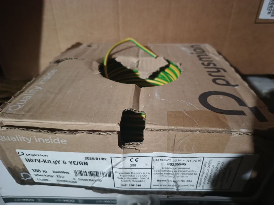Kabel, przewód Lgy 6 mm² 100m