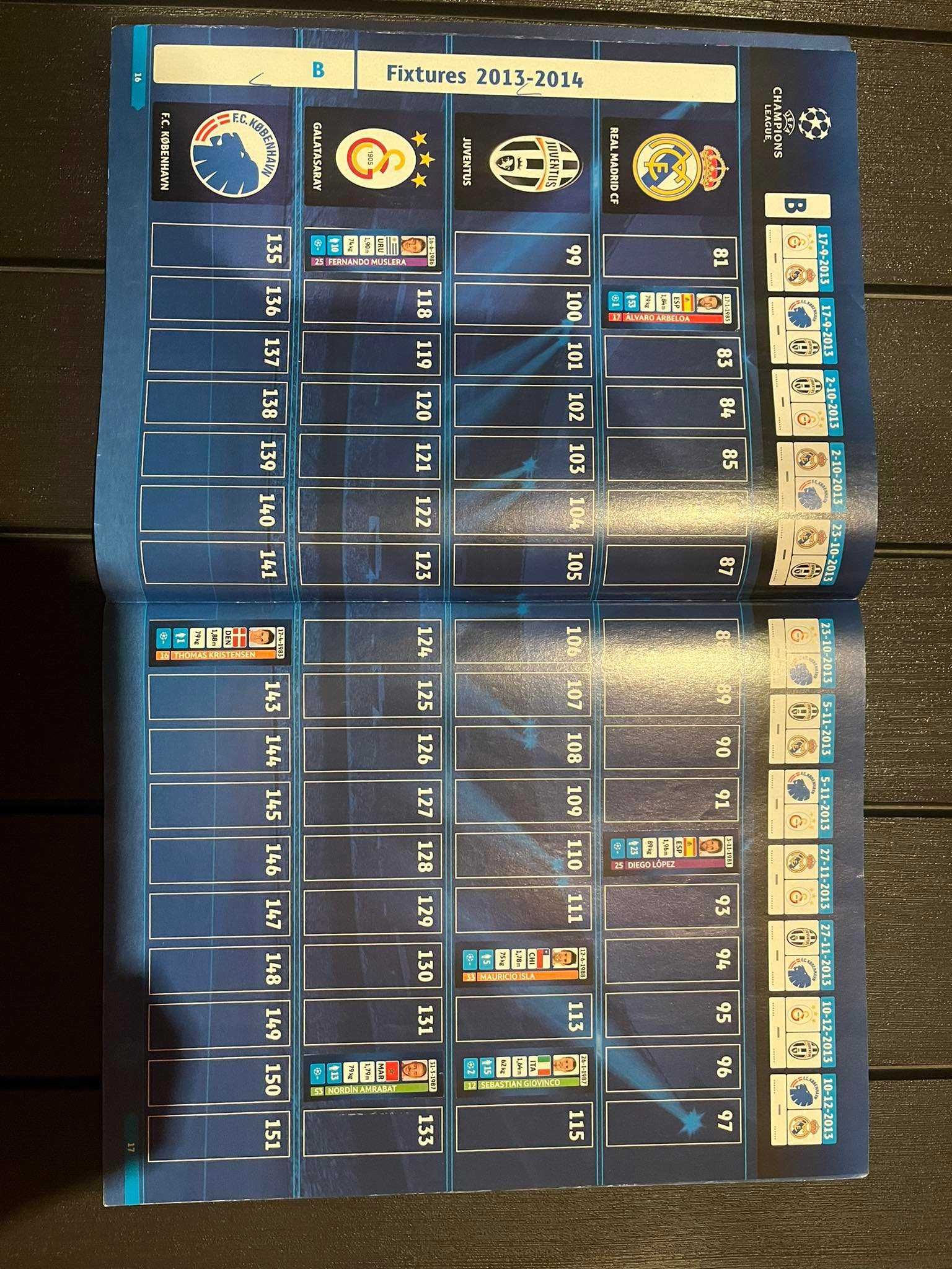 Naklejki Panini Champions league 2013-14