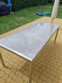 Stół ogrodowy granitowy na ramie ze stali nierdzewnej 200x92x(75-79]cm