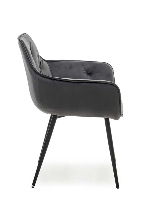 MebleMagnat Krzesło Tapicerowane Santos Velvet Grafitowy szary