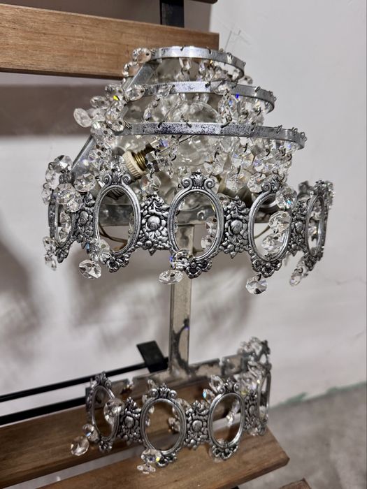 Candeeiros antigos de mesa de cristal