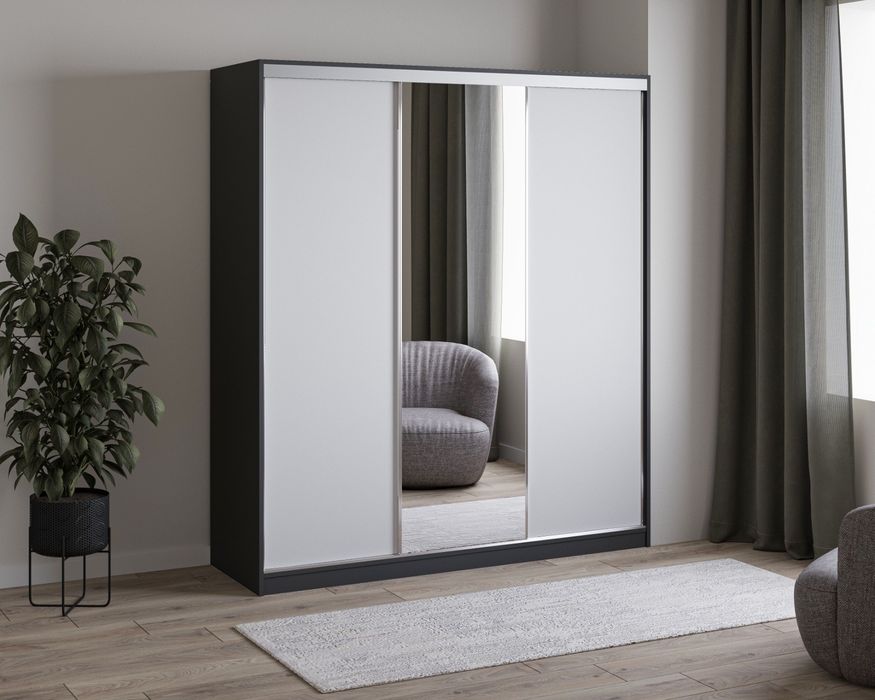 Szafa przesuwna 180 cm z dużą ilością półek PROMOCJA