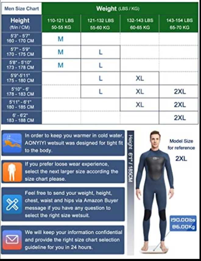 Kombinezon męski neopren 3 mm XL do nurkowania surfowania kajak