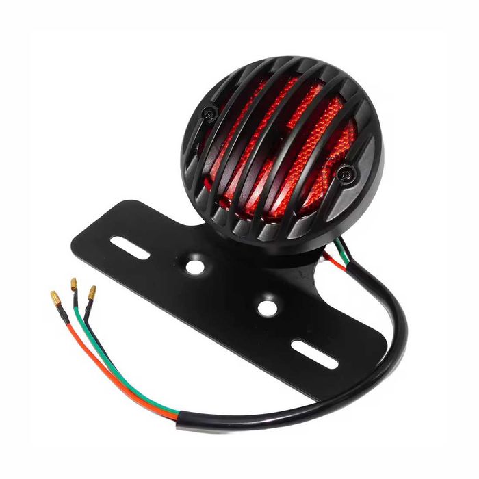 Farolim traseiro LED 12V suporte matrícula central - chopper bobber