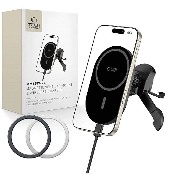 Tech-Protect Mm15W-V6 Magnetic Magsafe Stable Vent Car Mount Wireless