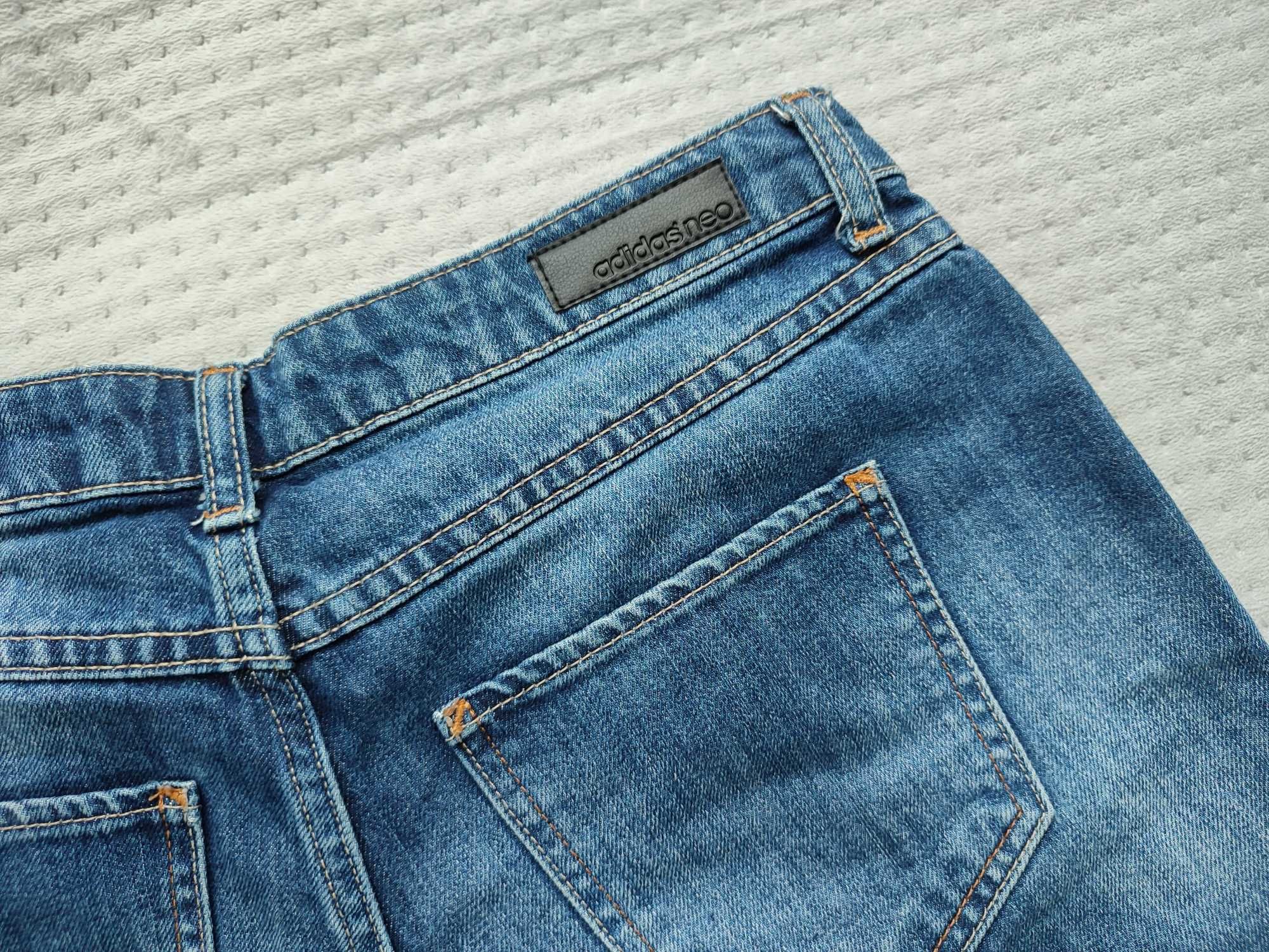 Spodenki szorty krótkie Adidas Neo, rozmiar 34 XS, dżinsowe, jeans.