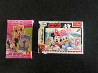 Puzzle i gra w karty zestaw z Myszką Minnie