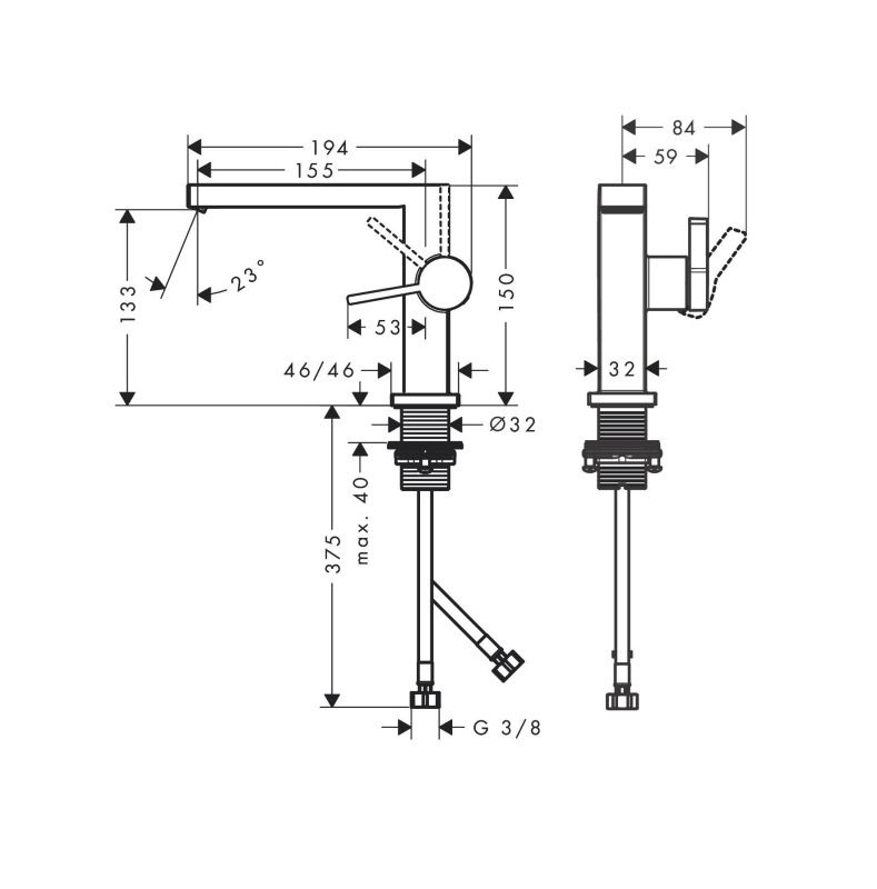 Hansgrohe Tecturis E Bateria umywalkowa
