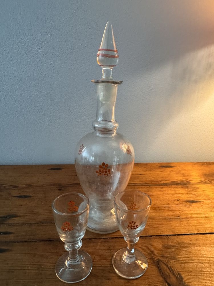 Vintage Garrfa Licoreiro Vidro Soprado