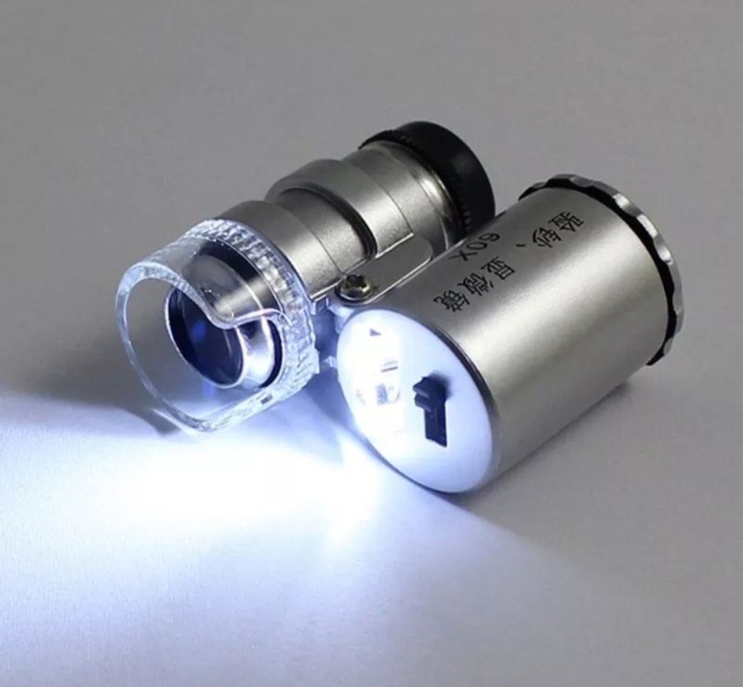 Мікроскоп ювелірний (лупа) 60х з LED і УФ