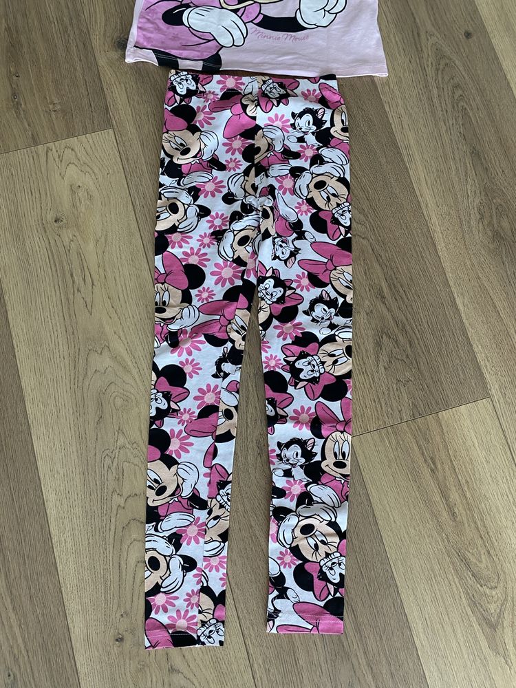 Nowy zestaw: legginsy + bluzka Minnie Disney r. 128