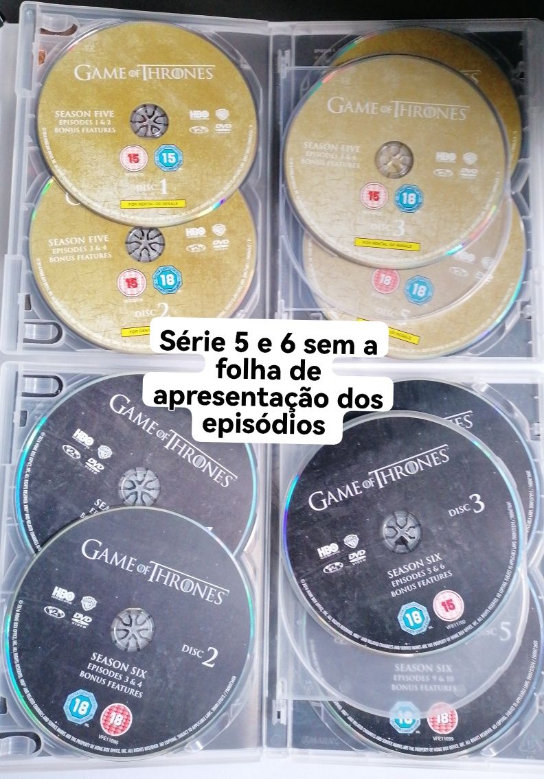 Dvds Temporadas 1 a 6 Completas do Game of Thrones (Guerra dos Tronos)