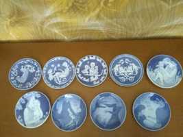 Talerze ceramiczne dekoracyjne Muttertag Dzień Matki zestaw 7 talerzy
