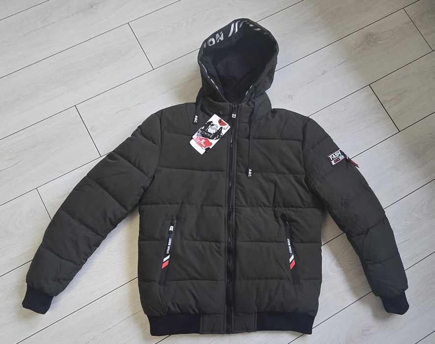 Zimowa ciepła nowa khaki kurtka L