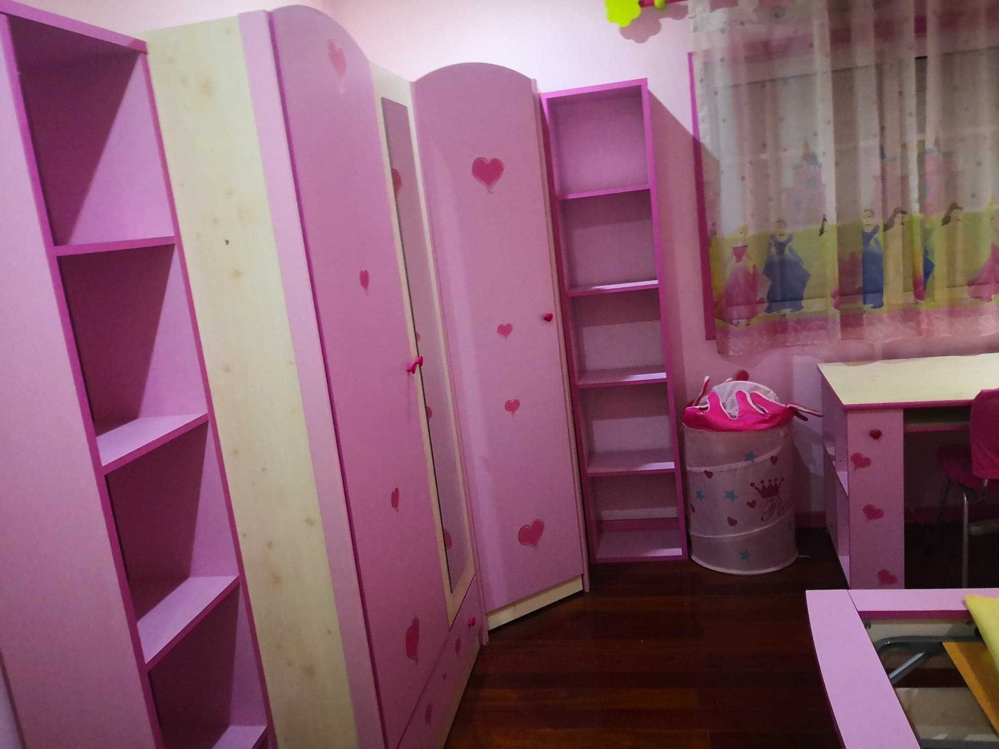 Quarto de Criança Completo Rosa & Madeira clara