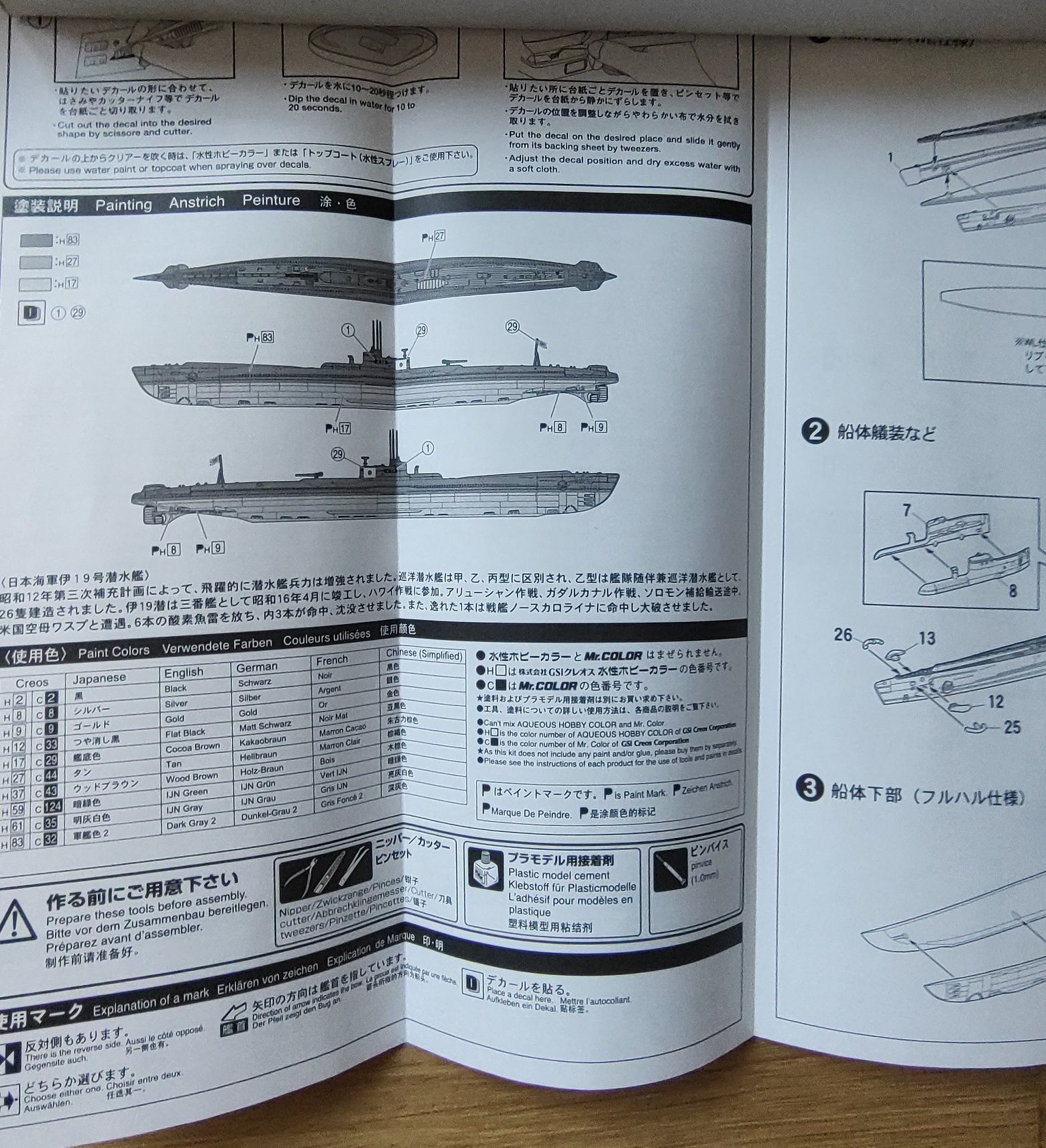 #053 - Aoshima, 1/700, I-19 model okrętu podwodnego full-hull