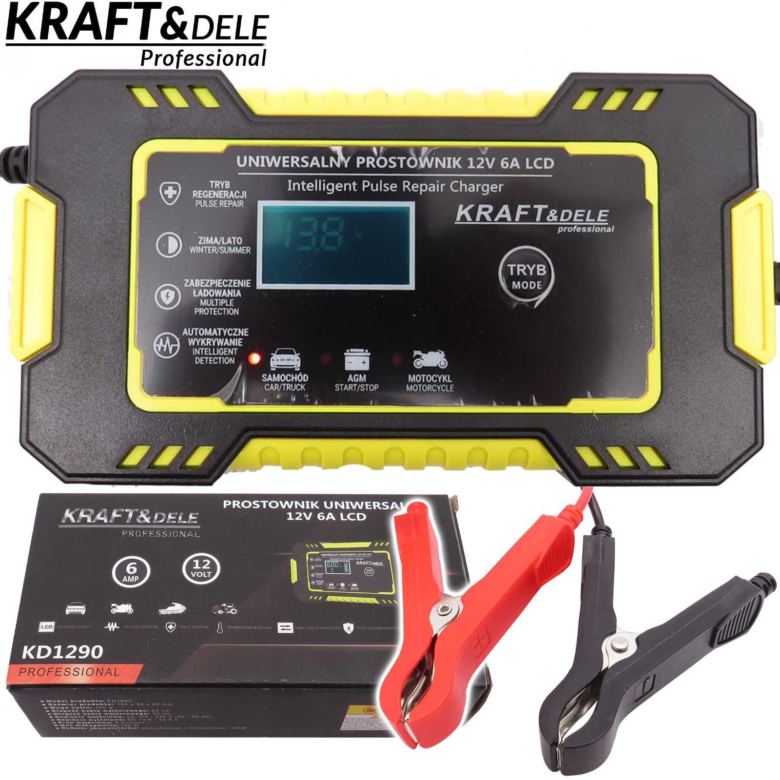 KRAFT&DELE Automatyczny Prostownik Do Akumulatorów Inteligentny KD1290