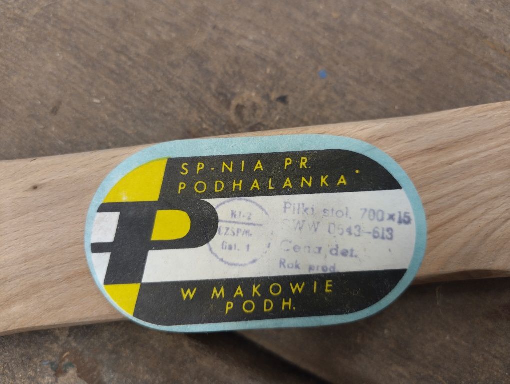 Piła ramowa do drewna stolarska PRL nowa, nie używana, drewniana