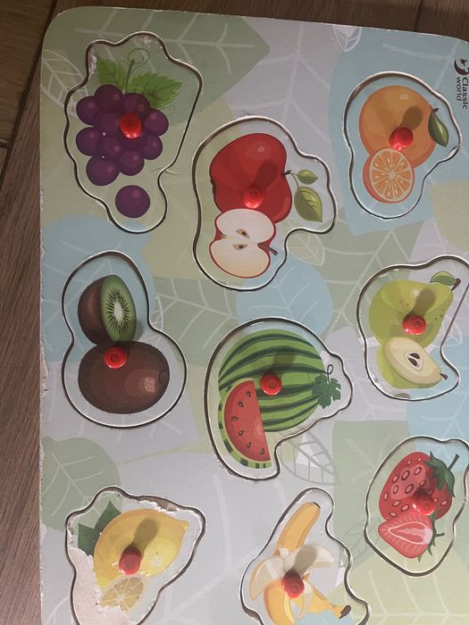 !!! 3 sztuki- komplety edukacyjne drewniane puzzle/sorter/układanka