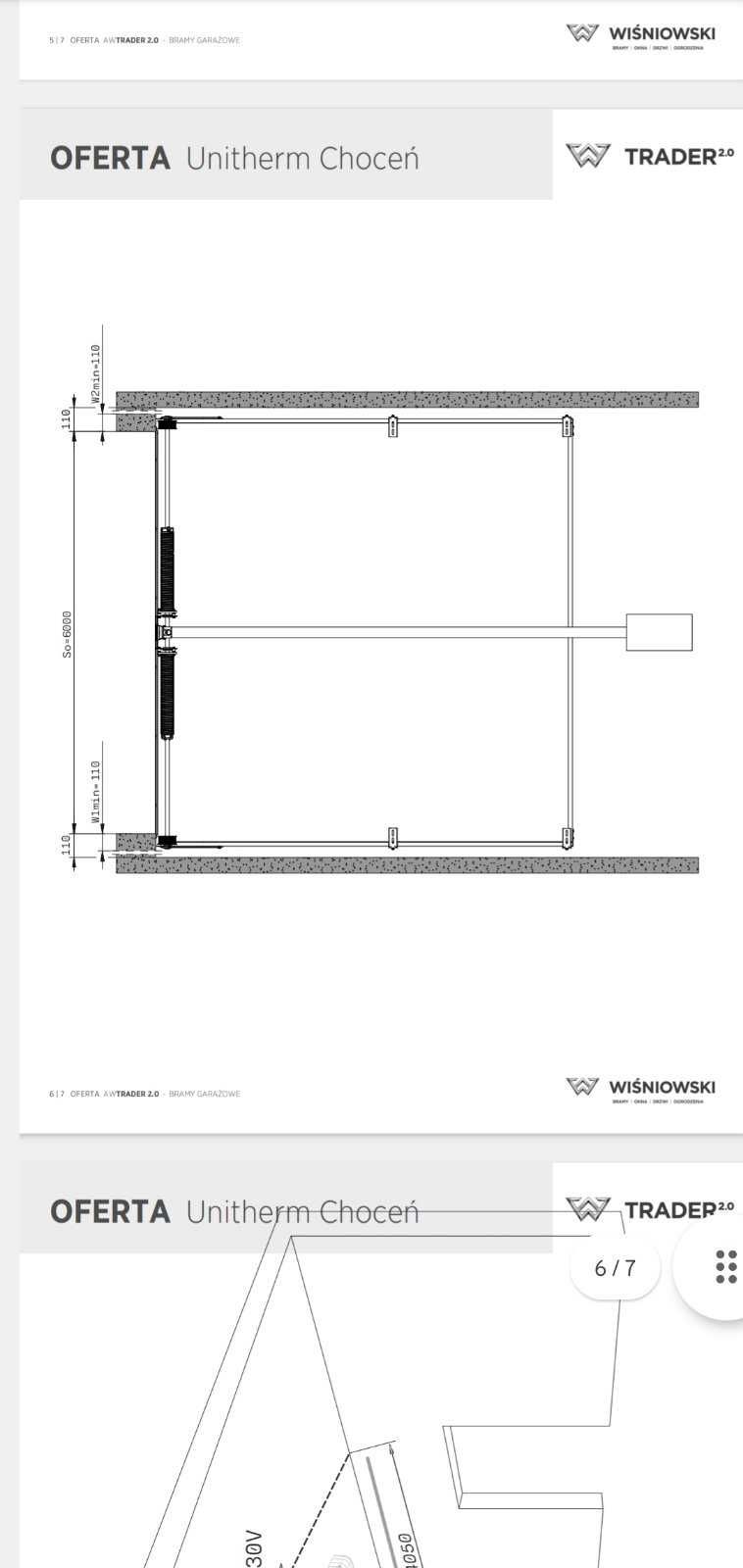 Brama garażowa segmentowa Wiśniowski Unitherm 6m