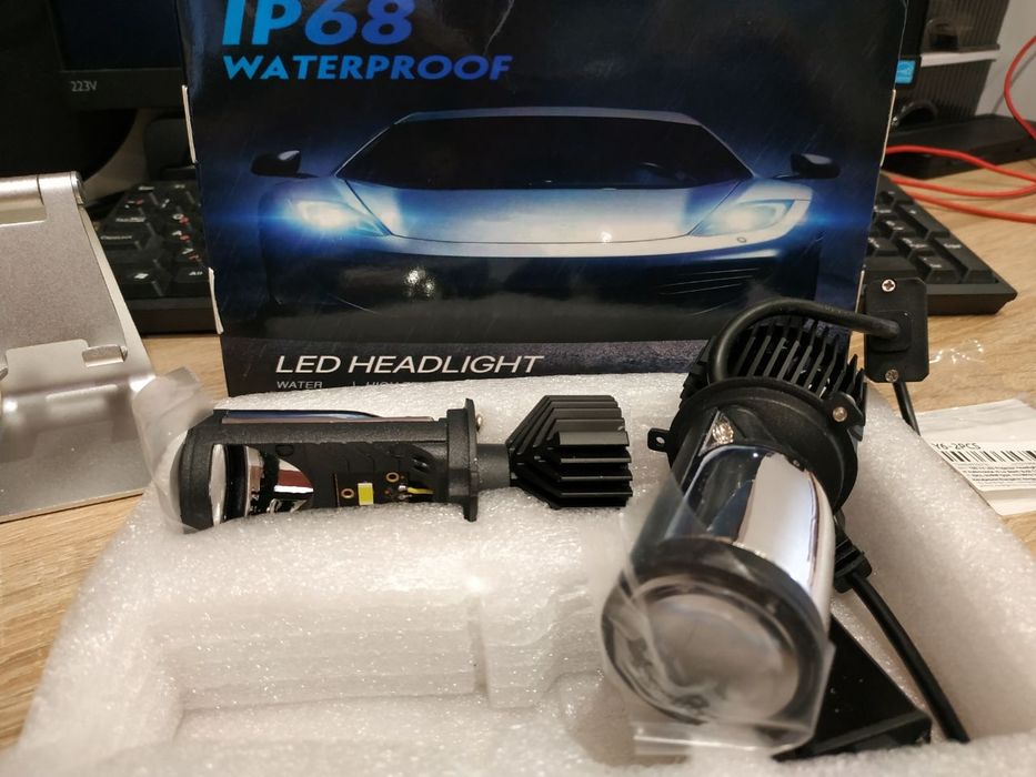 Лэд лампы в фару, линзы, Bi-Led Y6 H4 turbo