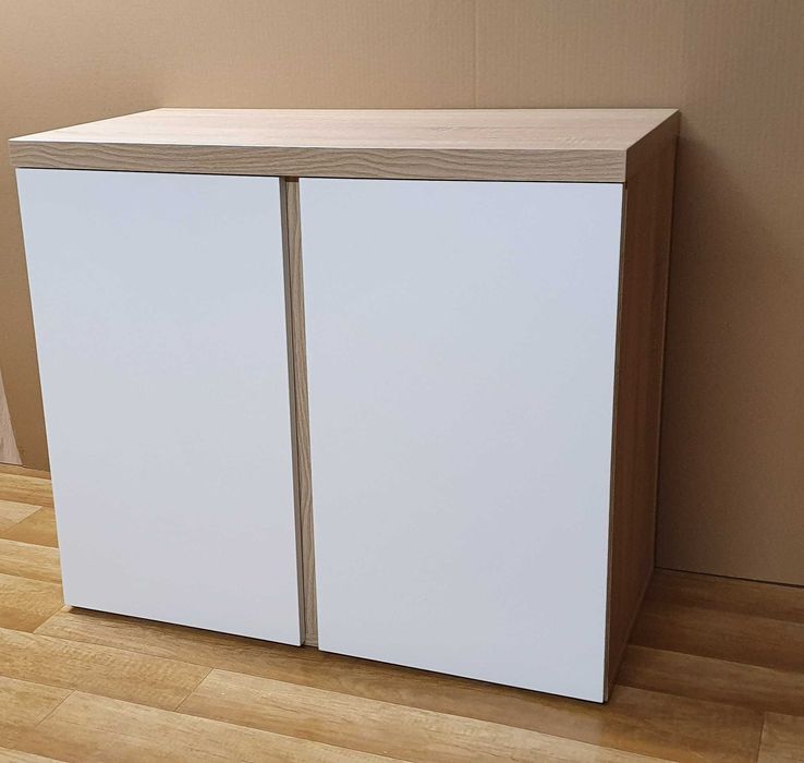 Szafka pod akwarium 80x40x70cm sonoma+białe blat36przegr
