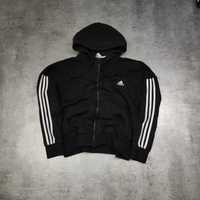 DAMSKA Bawełna Bluza Sportowa z Kapturem Rozpinana Hoodie Adidas Logo