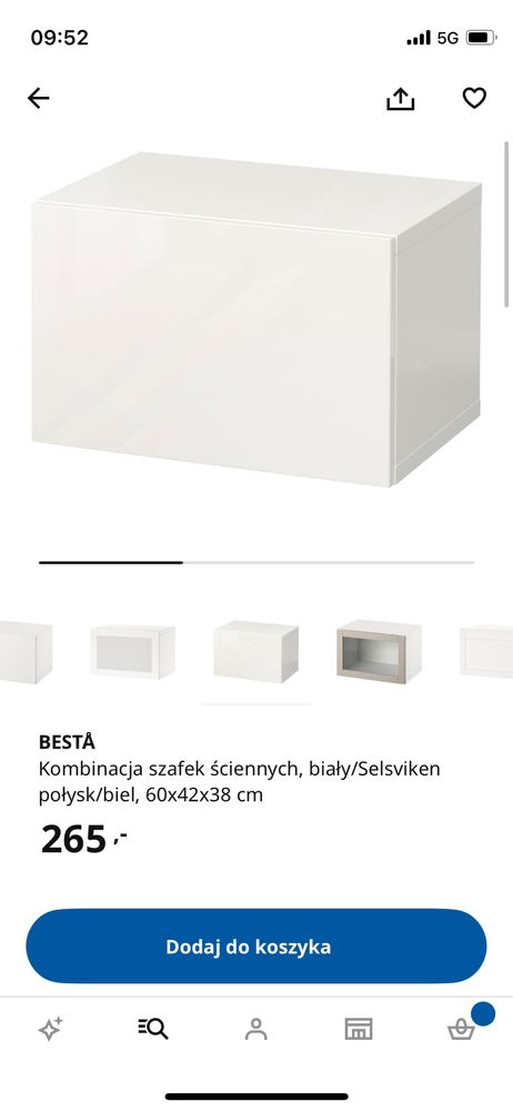 Szafka Besta Ikea bialy połysk