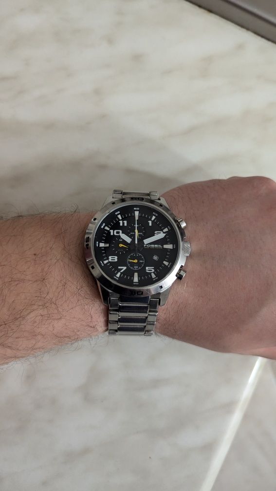 Часы Fossil blue chronograph, годинник США хронограф