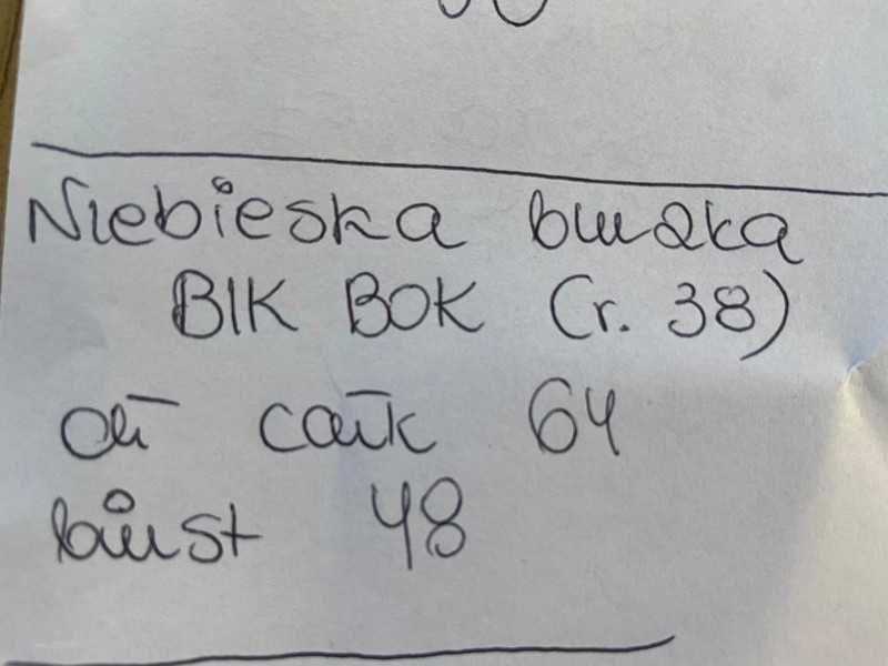 baskinka bluzka niebieska bik bok m l