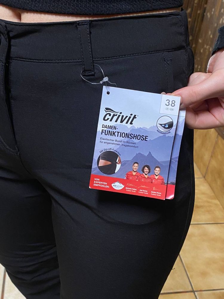 Жіночі туристичні штани Crivit трансформери 2/1 нові трекінгові чорні