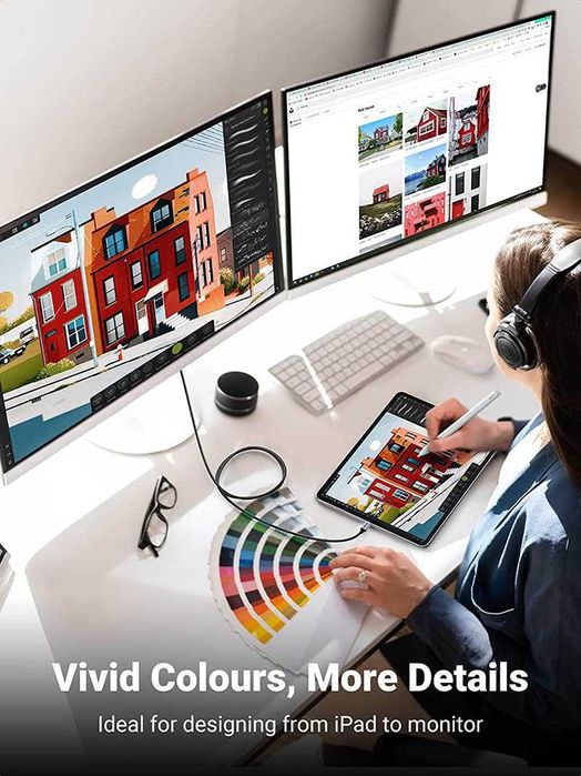 Кабель Type-C HDMI 2.1 8k 4k 144hz 2k 240hz 165hz Thunderbolt 4 Ugreen