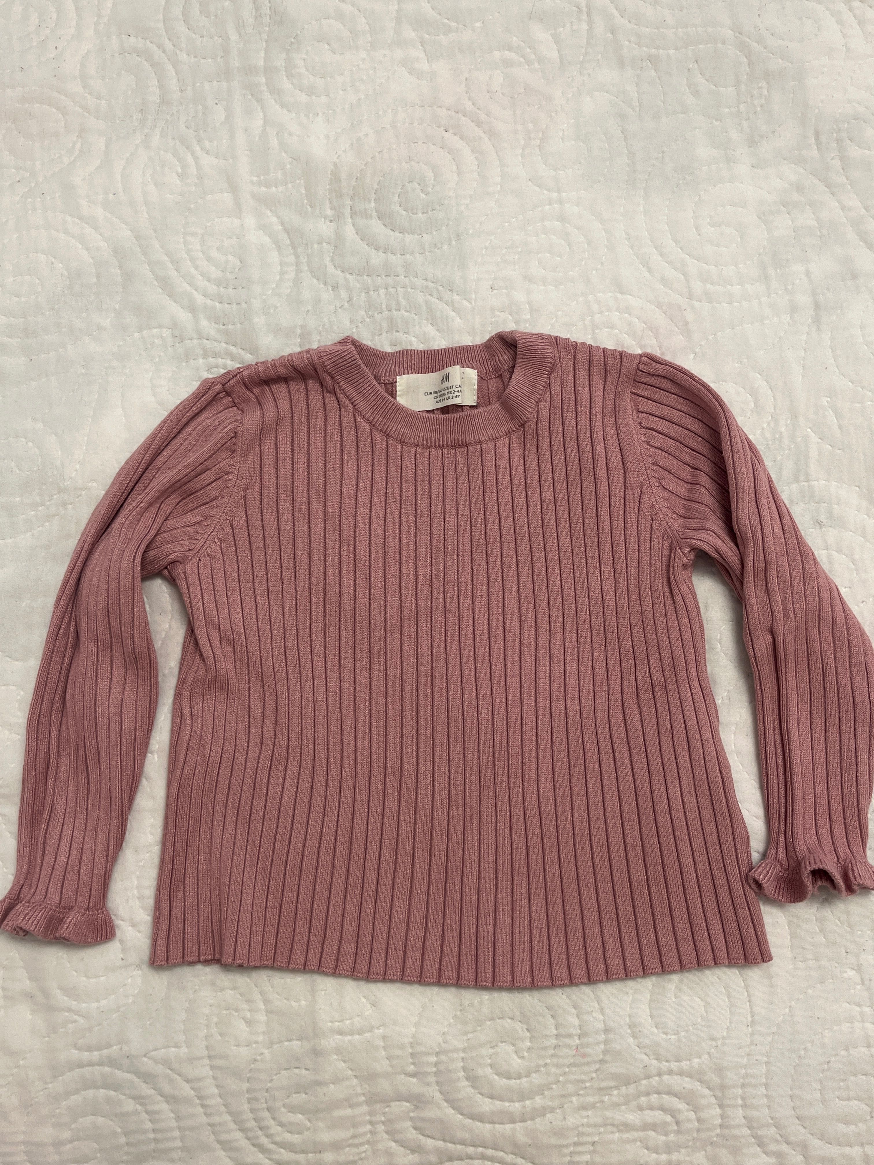 Sweterek dla dziewczynki różowy H&M 98/104 2-4 lata wiskoza