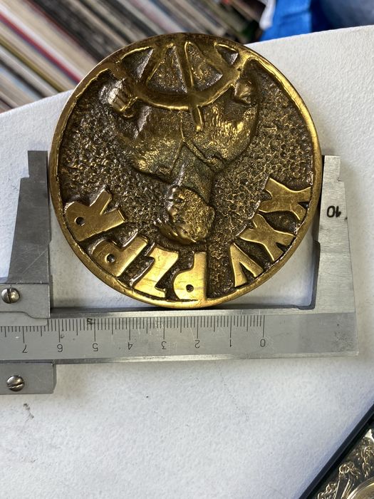 Medal mosiądz 25 lat pzpr prl plakieta mosiądz