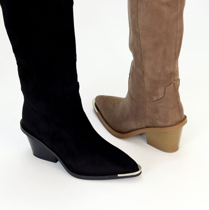 Чоботи козаки бежеві, чорні