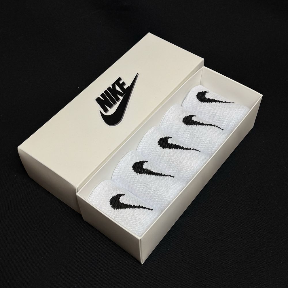Skarpety Nike Dri-Fit 5 Par r.34-38 Dtugie Sportowe Biate Skarpetki