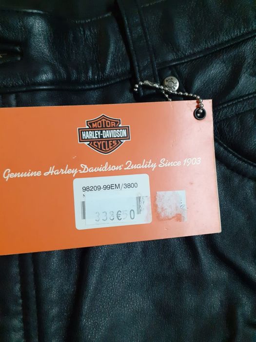 Calças em pele genuína Harley Davidson