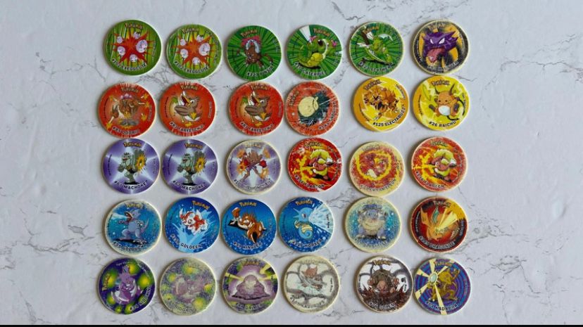 Pokémon Tazos sticker, league, voa e tazos 1, 2 e 3