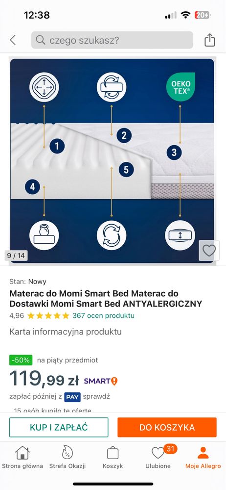 Łóżeczko dostawka LIONELLO THEO materac i przescieradło gratis