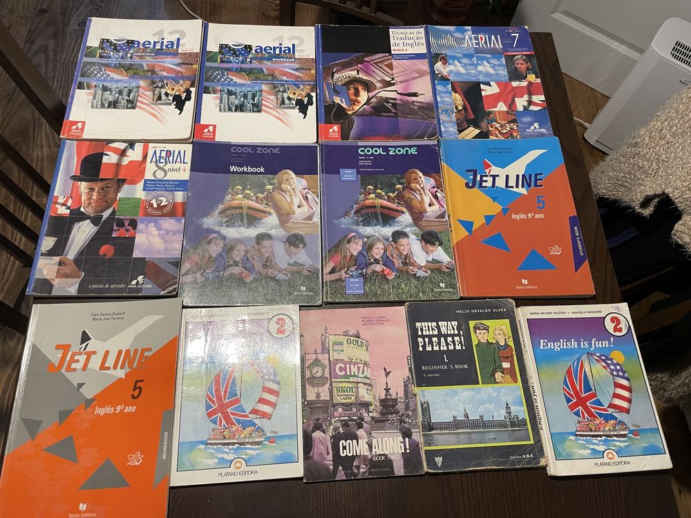 Conjunto 13 livros escolares de inglês