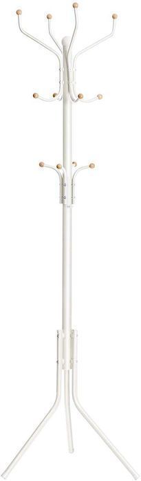 Cabide de pé alto lacado, cabide metálico 12 ganchos, 182 cm, branco